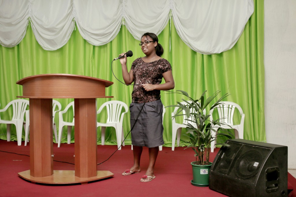 Recife, June 2014. Ione Martins, 25, preacher and singer at the Brazilian evangelical denomination of the Pentecostal Church 'God is Love' (IPDA), founded in 1962 by Pastor David Miranda. In 1979, Miranda acquired the land that now houses the Headquarters of IPDA in São Paulo, an area of ​​70 thousand square meters, with capacity for 140 million people, recognized as one of the largest temples of the Evangelical world.