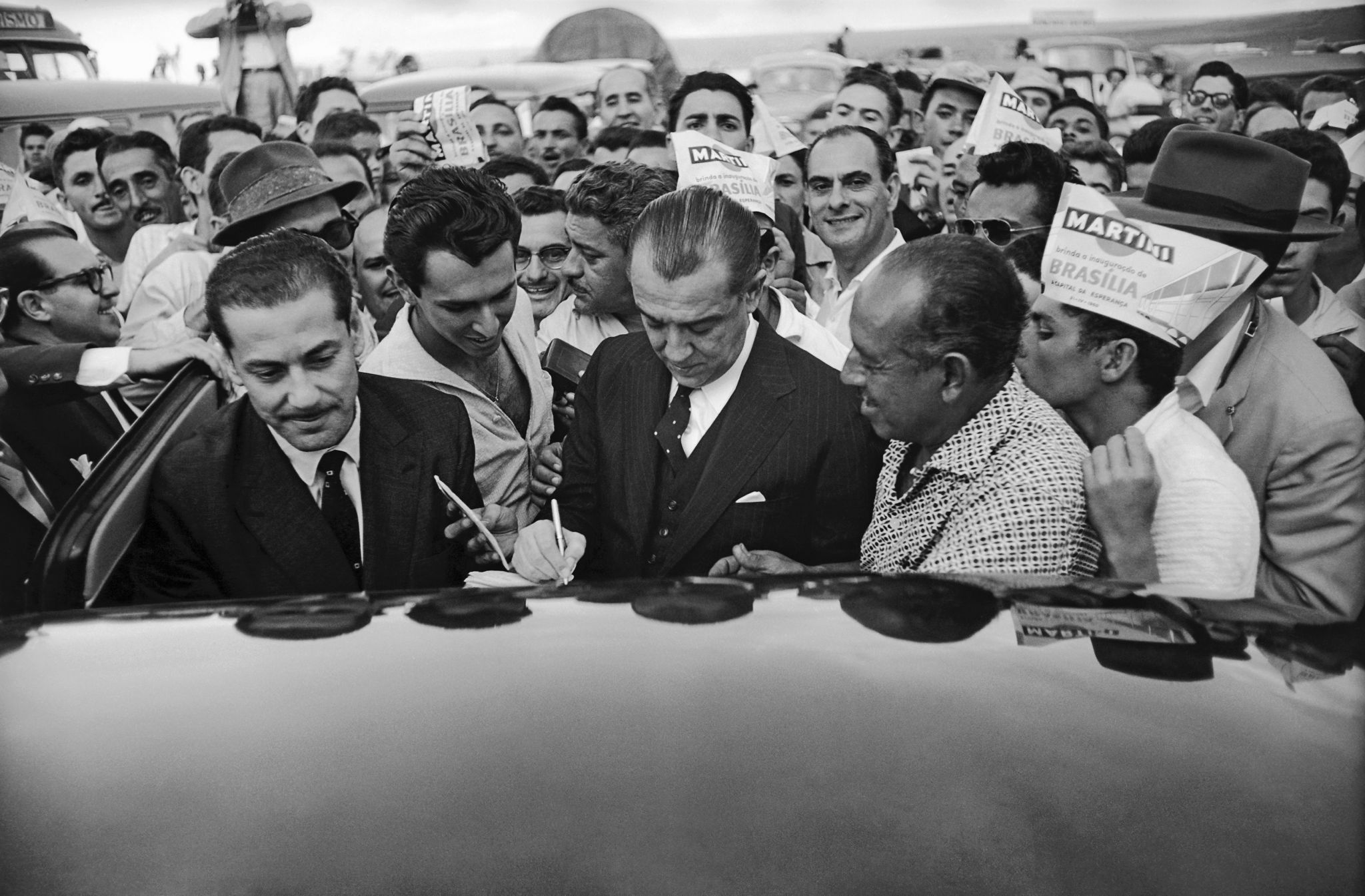 Presidente Juscelino no dia da inauguração de Brasília, 21 de abril, 1960